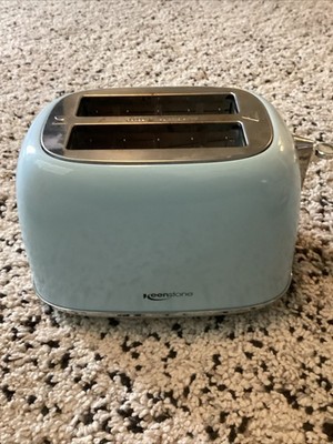 Keenstone  2 Slice Blue Retro Electric Toaster Bagel Bread Wide Slice
