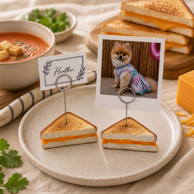 Grilled Cheese Sandwich Place Card Holders/Food Labels/Photo Holders - Handmade