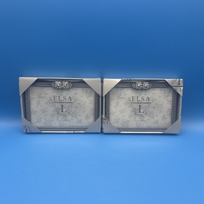 Elsa Inc. Pewter Jewelry Twin Flower Photo Frame Size 4*6 Inch Lot Of 2