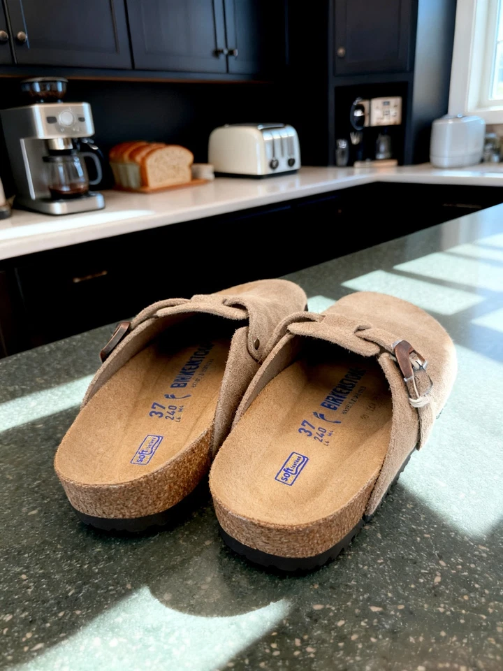 Zuecos unisex Birkenstock Boston plantilla suave - marrón Foto 3 de 4