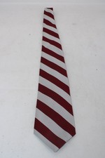 Brooks Brothers Vintage Boys Polyester Tie Silver  Burgundy Striped 48"