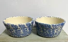 Vtg Gerald Henn Blue Spongeware Bowl 5" Roseville Ohio Pottery Stoneware Crock