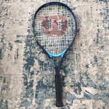 Wilson US Open Tennis Racquet Blue/Green Frame with Wilson Logo Strings