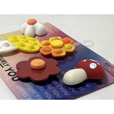 NWT CROCS Jibbitz Uniquely You Jibbitz Mushrooms Flowers W/ Fidget Bubbles