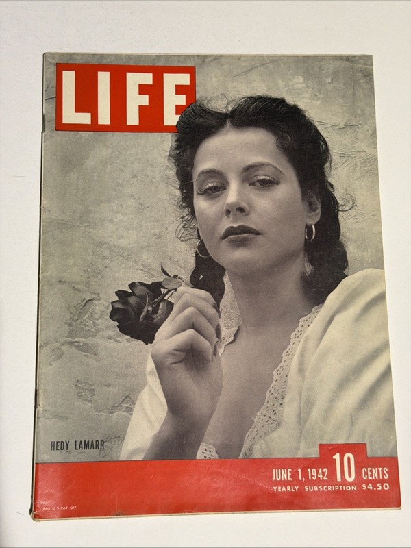 LIFE Magazine June 1, 1942 Hedy Lamarr Cover WWII Era Vintage Ads