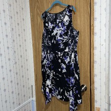 Simply Vera Vera Wang Women's XL Dress Waterfall Detail abstract Floral pockets