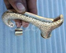 VINTAGE SOLID BRASS HEAD HANDLE DESIGN FOR WALKING STICK CANE HANDMADE GIFT