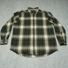 Wolverine Men's Casual Button-Down Flannel Shirt Green Plaid XL Cotton