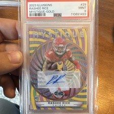 Panini Illusions Mystique-Gold Rashee Rice Chiefs Rookie Auto 1/10 PSA 9 #29