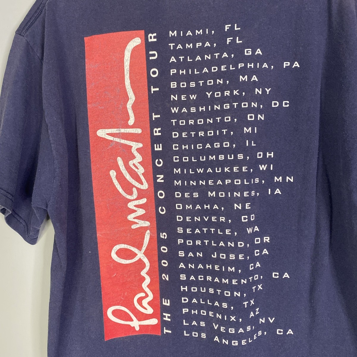 Vintage Paul McCartney Tour T Shirt 2005 GIANT Tag Double Sided
