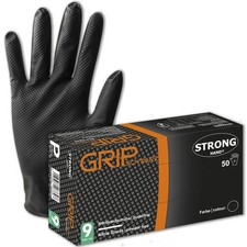 Schwarze Einweghandschuh Grip Schwarz, Nitril...