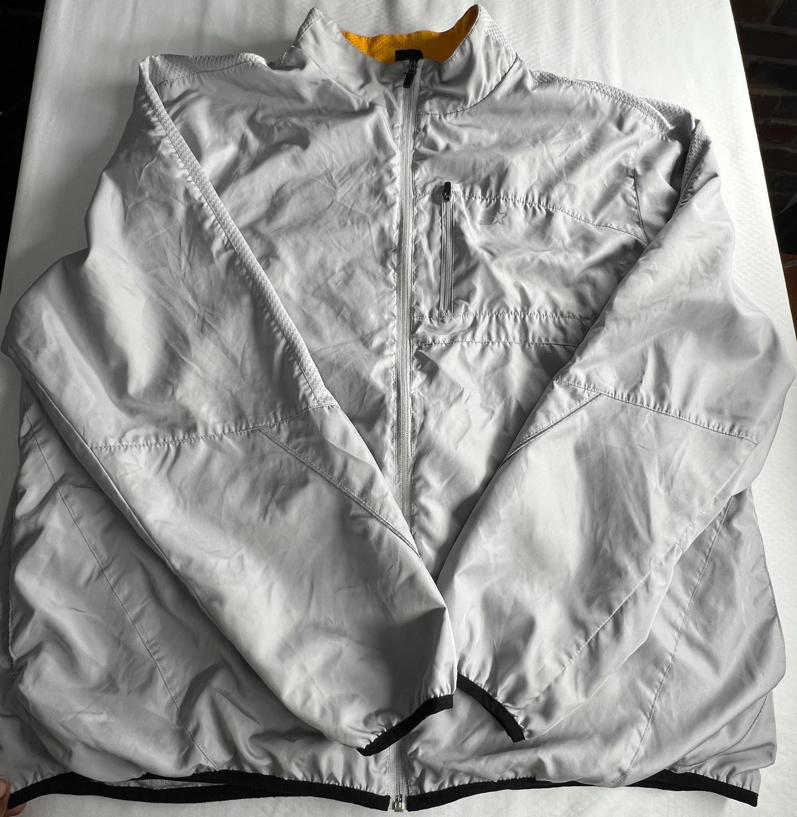 Starter Mens Windbreaker Jacket Gray Full Zip Size XL 46 48