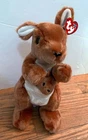 TY Beanie Buddy Pouch Kangaroo Baby Plush Doll Stuffed Animal Vintage NWT