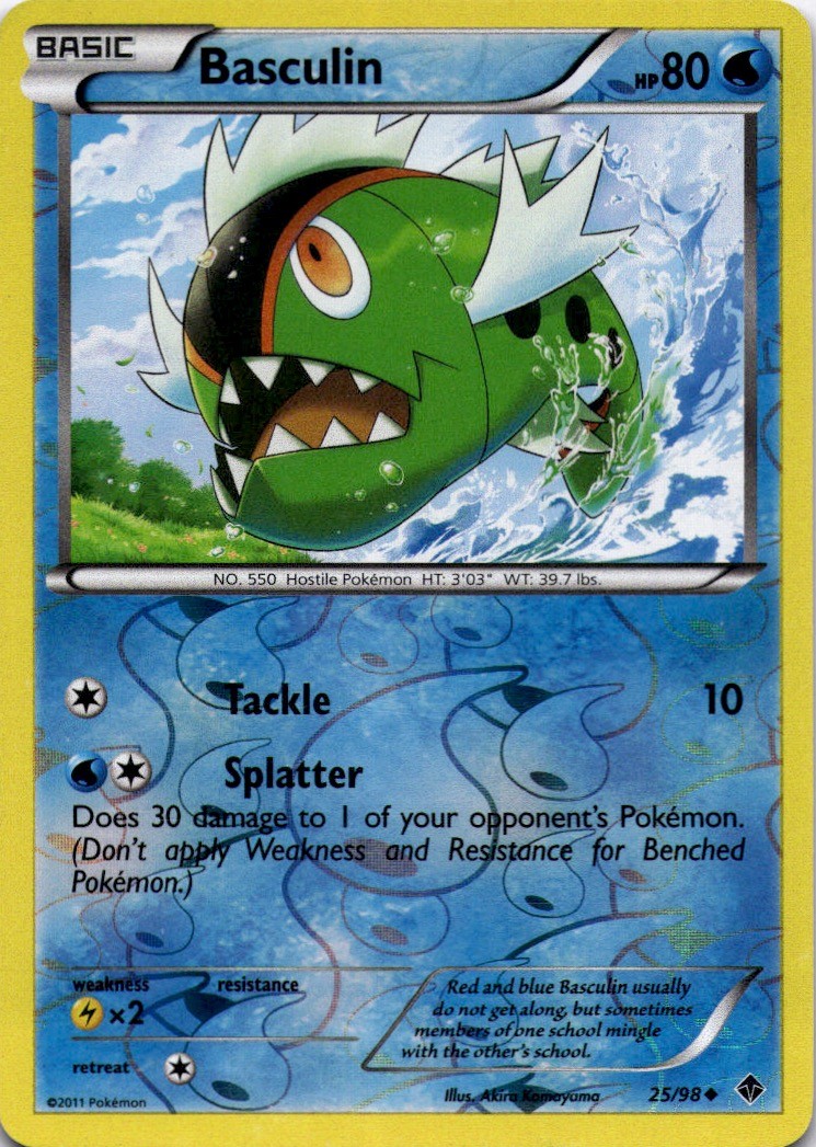 Basculin 25/98 Uncommon Emerging Powers Pokemon Reverse Holo Moderately Played