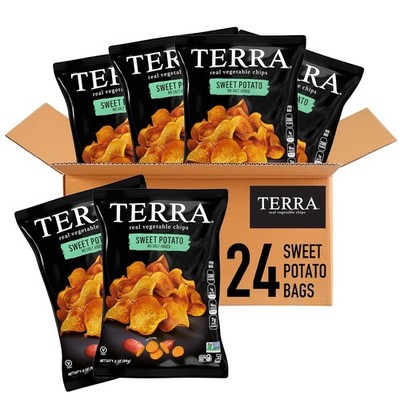 Terra Sweet Potato Chips No Salt Added 1.2 oz bags (Case Pack of 24)