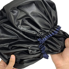 Jumbo Shower Cap XL Double-Layer Satin Bonnet Sleep Cap for Braids Waterproof...
