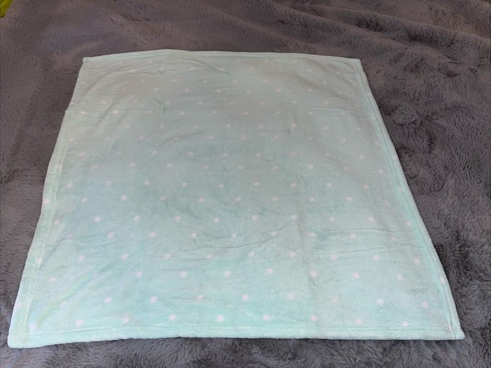 Cloud Island Soft Mint Green White Polka Dot Plush Baby Security Blanket Lovey