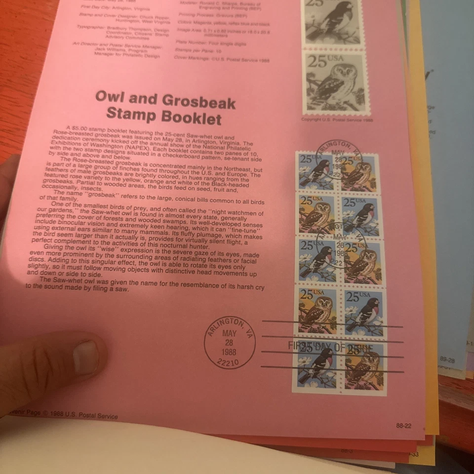 Lot of1988, 89 & 90 USPS 81-Souvenir stamp Pages /good condition/first day issue - Image 4 of 4