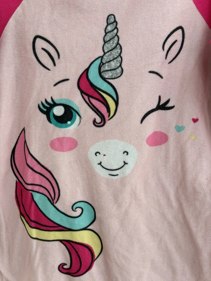 Camisón Wonder Nation Niños Niñas Unicornio Terciopelo Súper Suave Manga Raglán Rosa S Foto 3 de 4