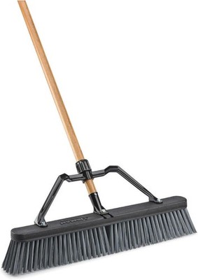 LIBMAN 829 Push Broom with Hard Polymer Support Brace,Heavy-Duty Bristles,