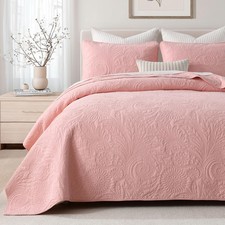 Cotton Queen Comforter Set 3 Piece Paisley Pink Lightweight Bedding AJOCCI Size
