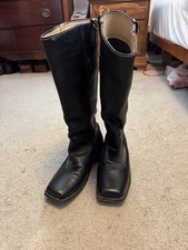 Civil war black stovepipe boots genuine leather sz 11 w/hobnails heel plates