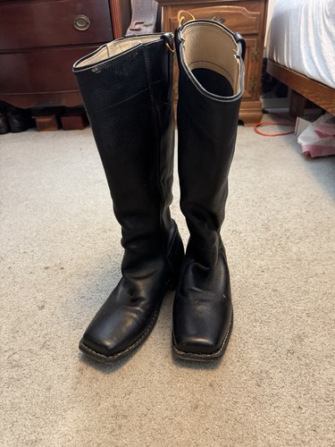 Civil war black stovepipe boots genuine leather sz 11 w/hobnails & heel plates