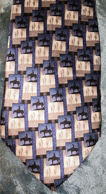 Circle S Neckwear by Sidran Cowboy &Horse Silhouettes w/Cactus  100% Silk Tie