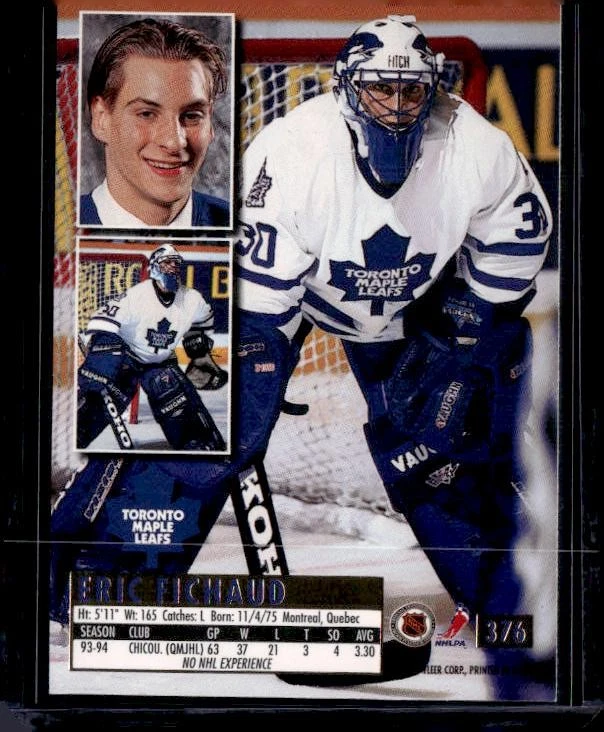 1994-95 Ultra #376 Eric Fichaud - Image 2 of 2