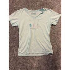 Life is Good Crusher Tee Womens L Teal Guitar Music is What Color Sounds Like