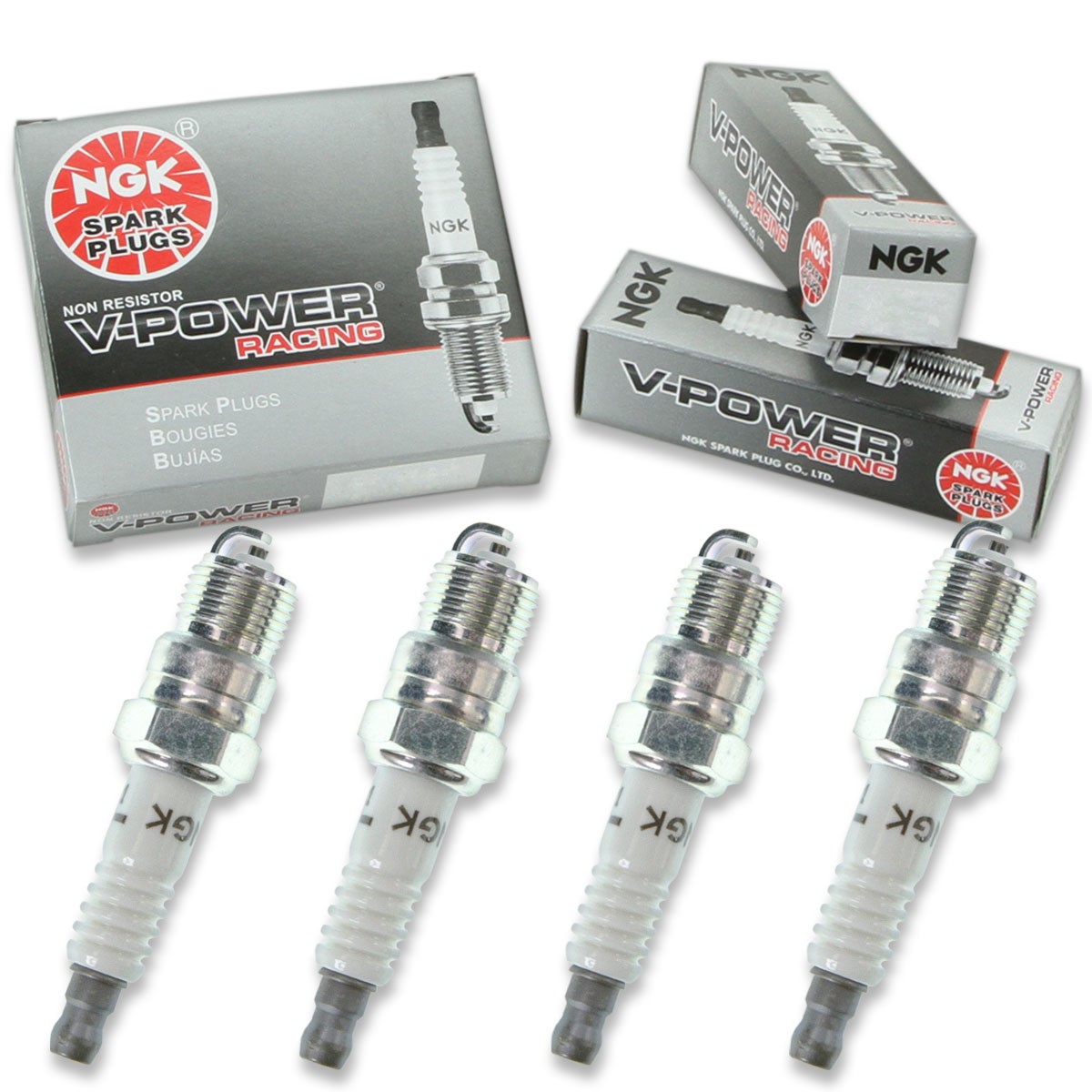4 pc NGK 4449 R5674-6 V-Power Racing Spark Plugs for H6BC H6B AR13 AF32 AF22 mx