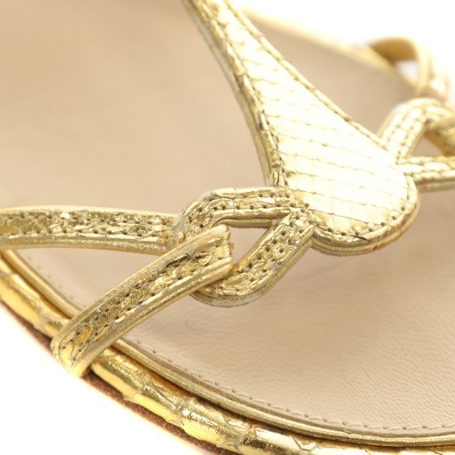 【shoes】CHANEL Python Leather Open Toe Sandals wit… - image 8