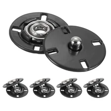 5Pcs Snap Buttons, Metal Invisible Buckle (Black, 18mm)