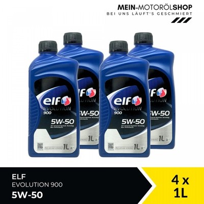 Elf Evolution 900 5W-50 API CD API SG Motoröl 4x1 Liter = 4 Liter