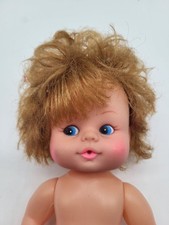 Vintage Baby Doll Blue Eyes Pink Cheeks/Lips Hong Kong 8" Reddish Blonde Hair