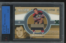 2002 ITG Ultimate Vault Bill Mosienko Emerald All Star History Game Used 1/1