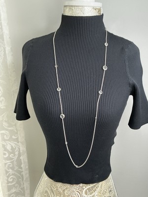 Ippolita LOLLIPOP Sterling Silver & Clear Quartz Stone Multi Station Necklace