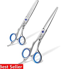 Left Handed Hair Cutting Scissors Thinning Shears Kit Professional Barber Hai...
