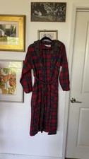 Vintage Frederick s of Hollywood Plaid Robe P/S Cotton Paisley Long Belted