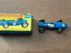 VINTAGE 1960'S LESNEY DIECAST METAL MATCHBOX CAR W BOX # 52 B.R.M. RACE CAR UK