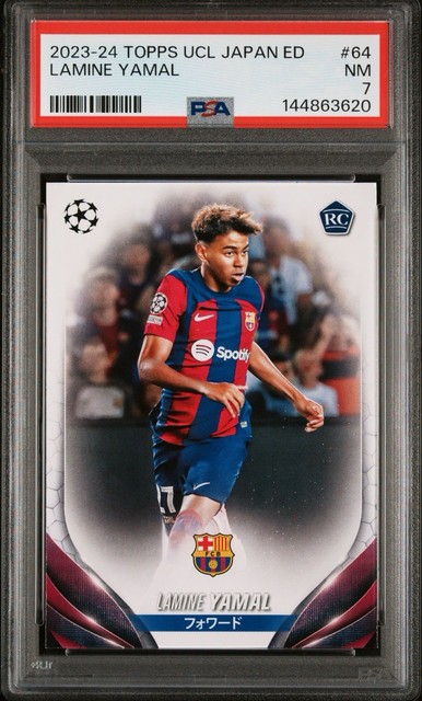 LAMINE YAMAL 2023-24 TOPPS UCL CHAMPIONS LEAGUE Japan Edition RC PSA 7