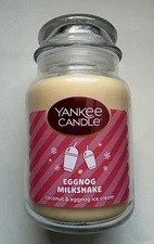 YANKEE CANDLE EGGNOG MILKSHAKE 22 oz. LGE JAR NEW HOLIDAY SCENT