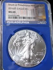 2016 American Eagle Silver  MS-69 NGC Graded Coin ---- #612C