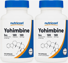 2 PACK - Yohimbine Hcl 5mg, 120 Capsules Each - Gluten Free and Non-Gmo