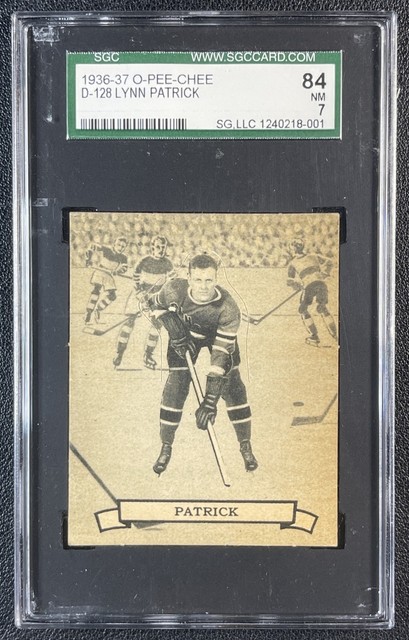LYNN PATRICK SGC 7 "84" 1936-37 O-PEE-CHEE OPC #D-128 1936 RANGERS 001