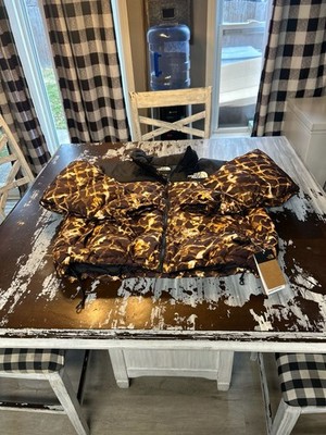 The North Face Men's 1996 Retro Nuptse Jacket in Coal Brown Water Distortion Pat