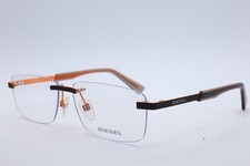 NEW DIESEL DL5352 049 BROWN ORANGE RIMLESS METAL EYEGLASSES FRAME 56-14-145