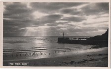 Vintage Real Photograph Postcard The Pier Looe Cornwall