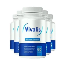 5-Pack Vivalis for Men, Vivales Natural Energy & Stamina Support - 300 Capsules