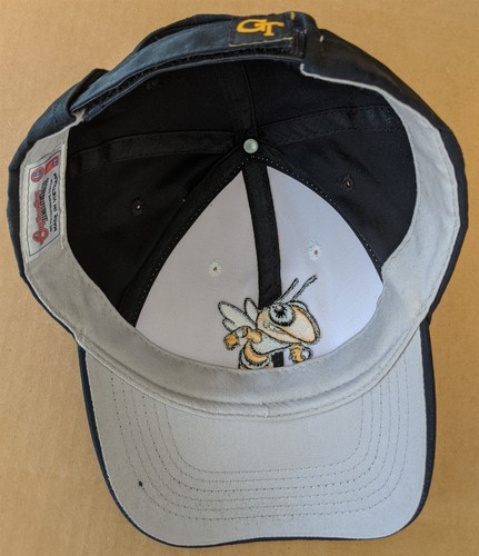 Georgia Tech GT Yellow Jackets Buzz Navy/White Hook&Loop Baseball Hat Cap Adult - Picture 6 of 8
